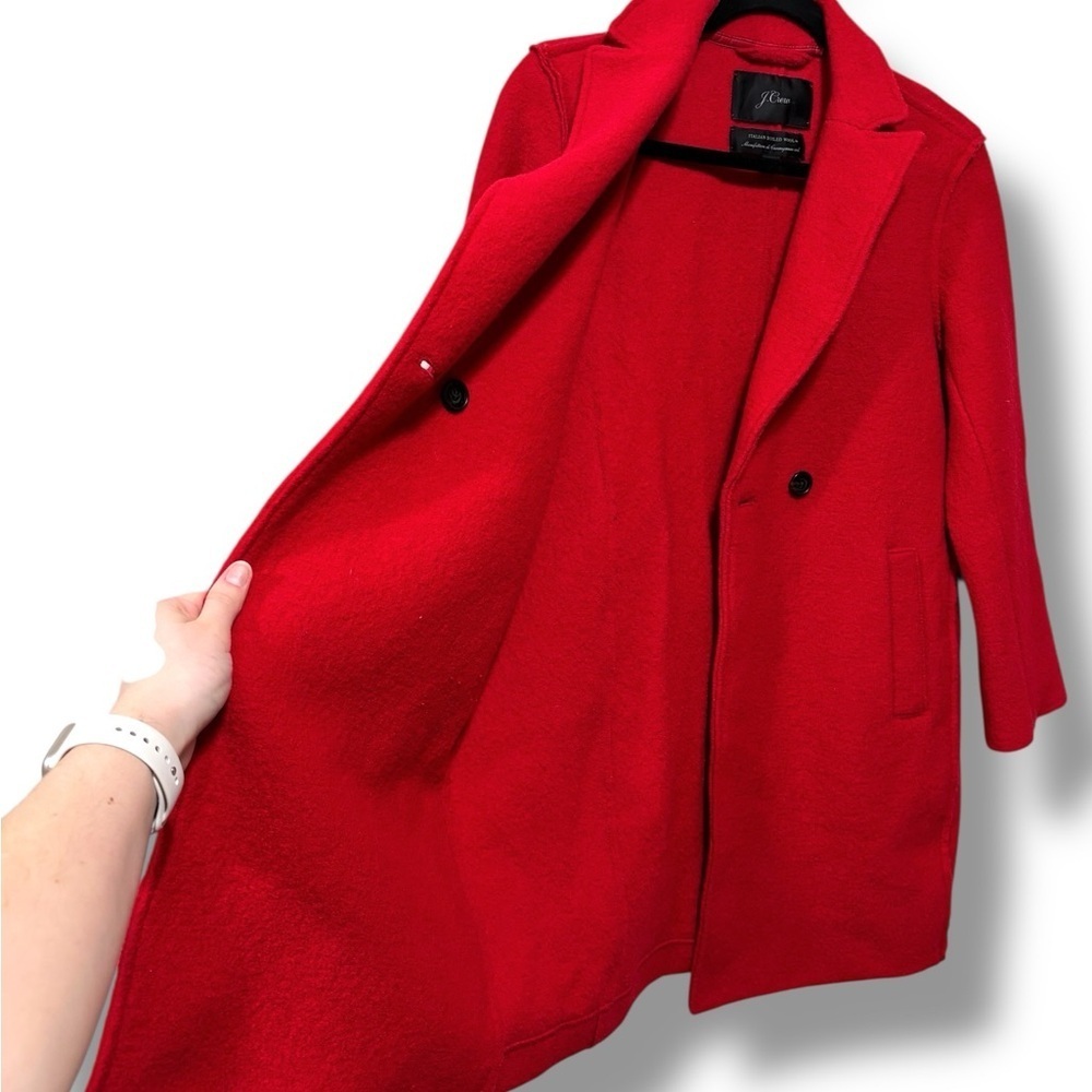 J. Crew Daphne 100% Boiled Wool Top Coat Size 6 Petite - Picture 9 of 10